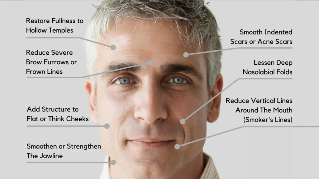 Dermal filler injections for men