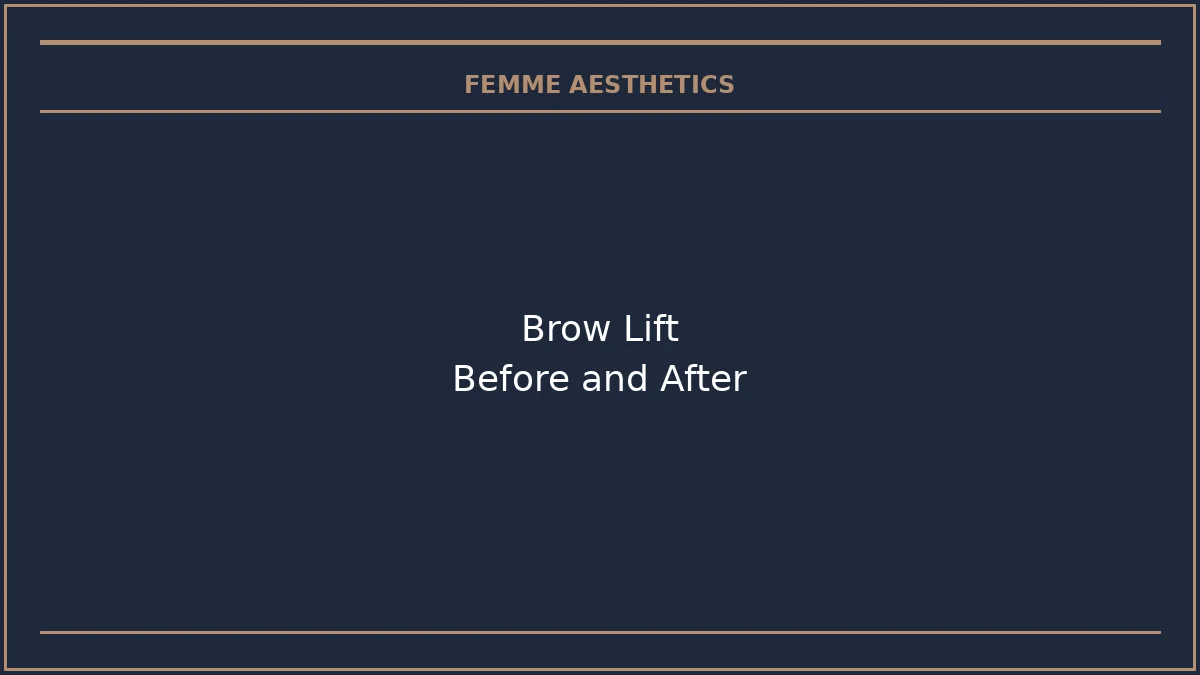 Brow lift before and after patient results demonstrating lifted brow appearance