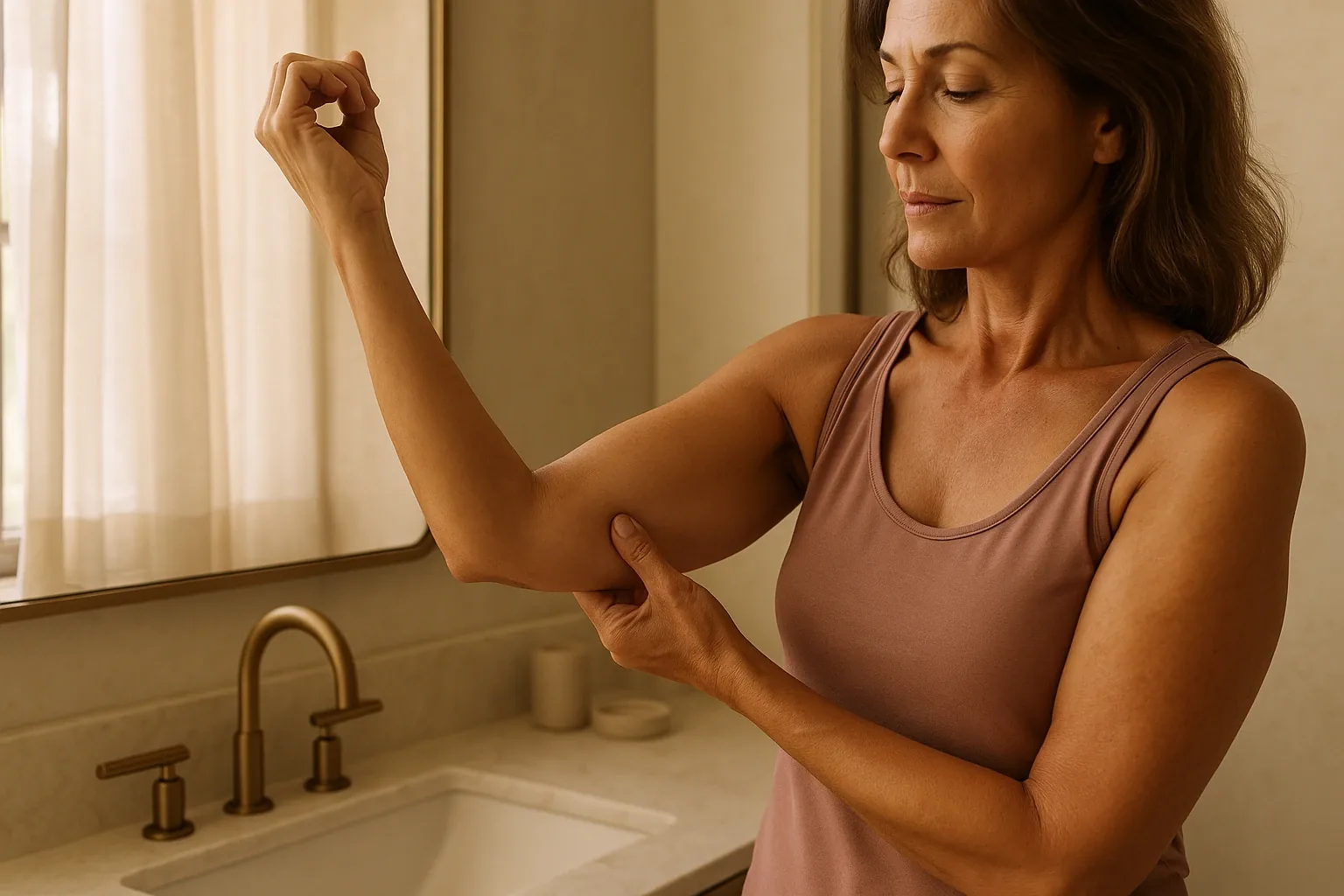 Examining crepey skin on the upper arm &mdash; understanding what causes it