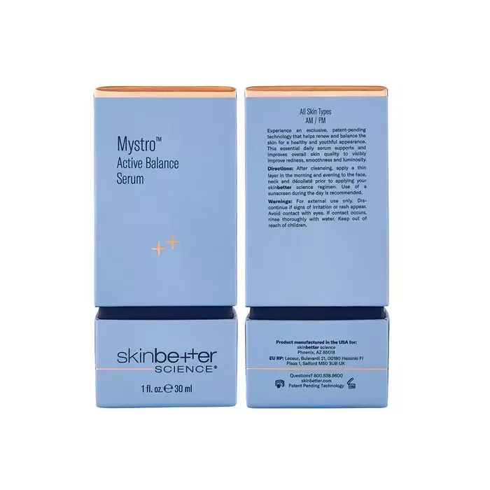 Mystro Active Balance Serum before and after results showing reduced redness and improved skin tone