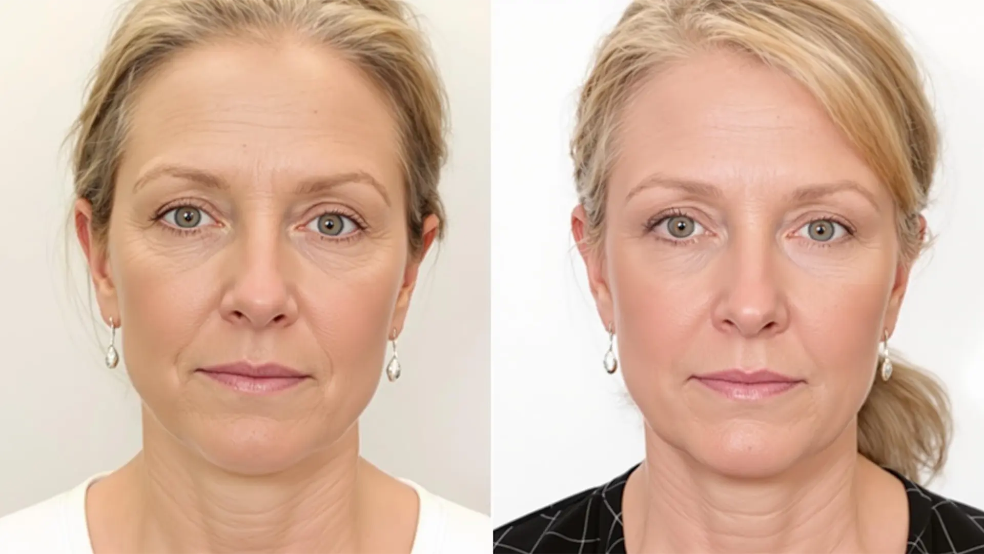 Non-surgical facelift before and after comparison